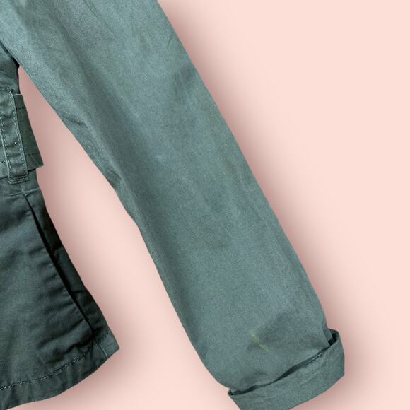 Y2K Old Navy Jacket Utility Women Green Bella Swan Button Long Sleeve XS - Picture 3 of 6